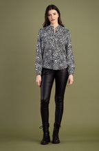 Black and White Spotted Silk Feel Blouse