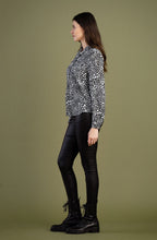 Black and White Spotted Silk Feel Blouse