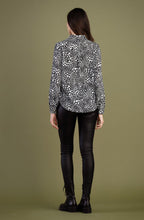 Black and White Spotted Silk Feel Blouse
