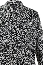 Black and White Spotted Silk Feel Blouse