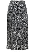Black and White Tiered and Pleated Skirt
