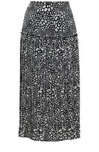 Black and White Tiered and Pleated Skirt
