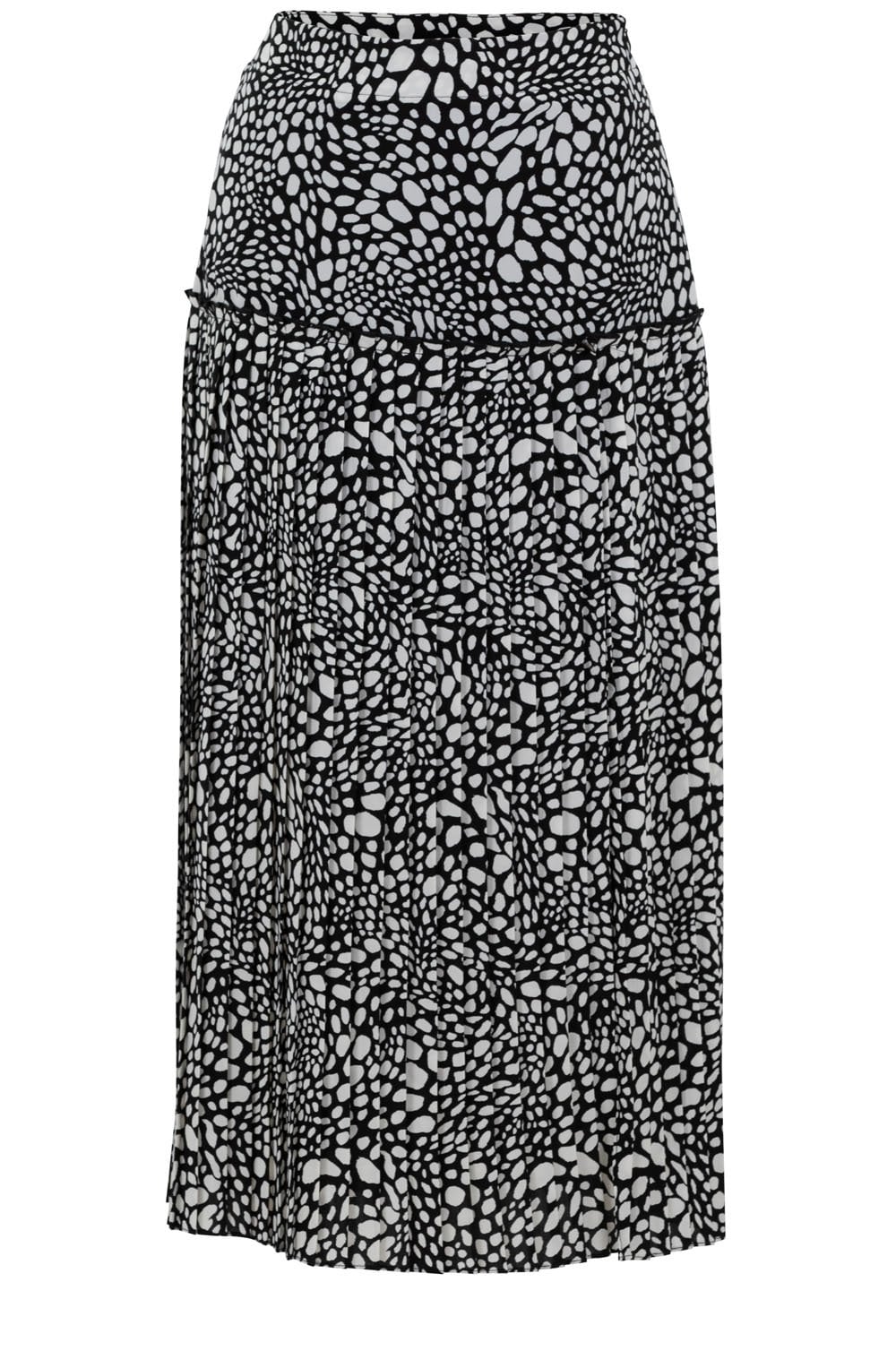 Black and White Tiered and Pleated Skirt