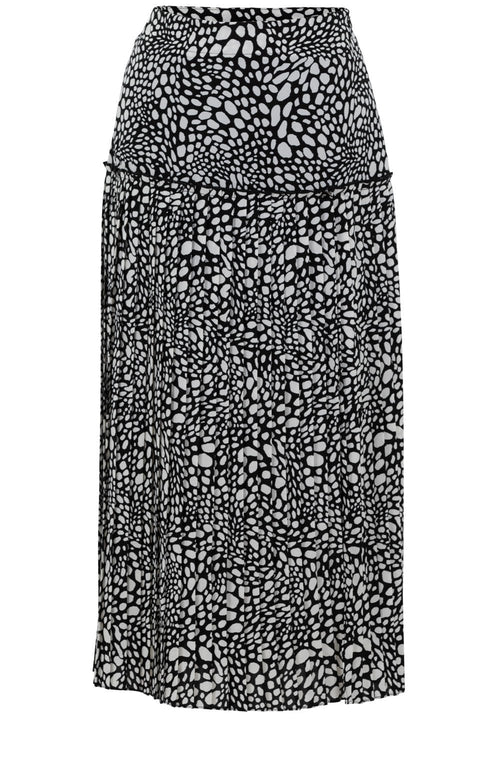 Black and White Tiered and Pleated Skirt