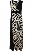 Black & Beige Bold Print Maxi Dress