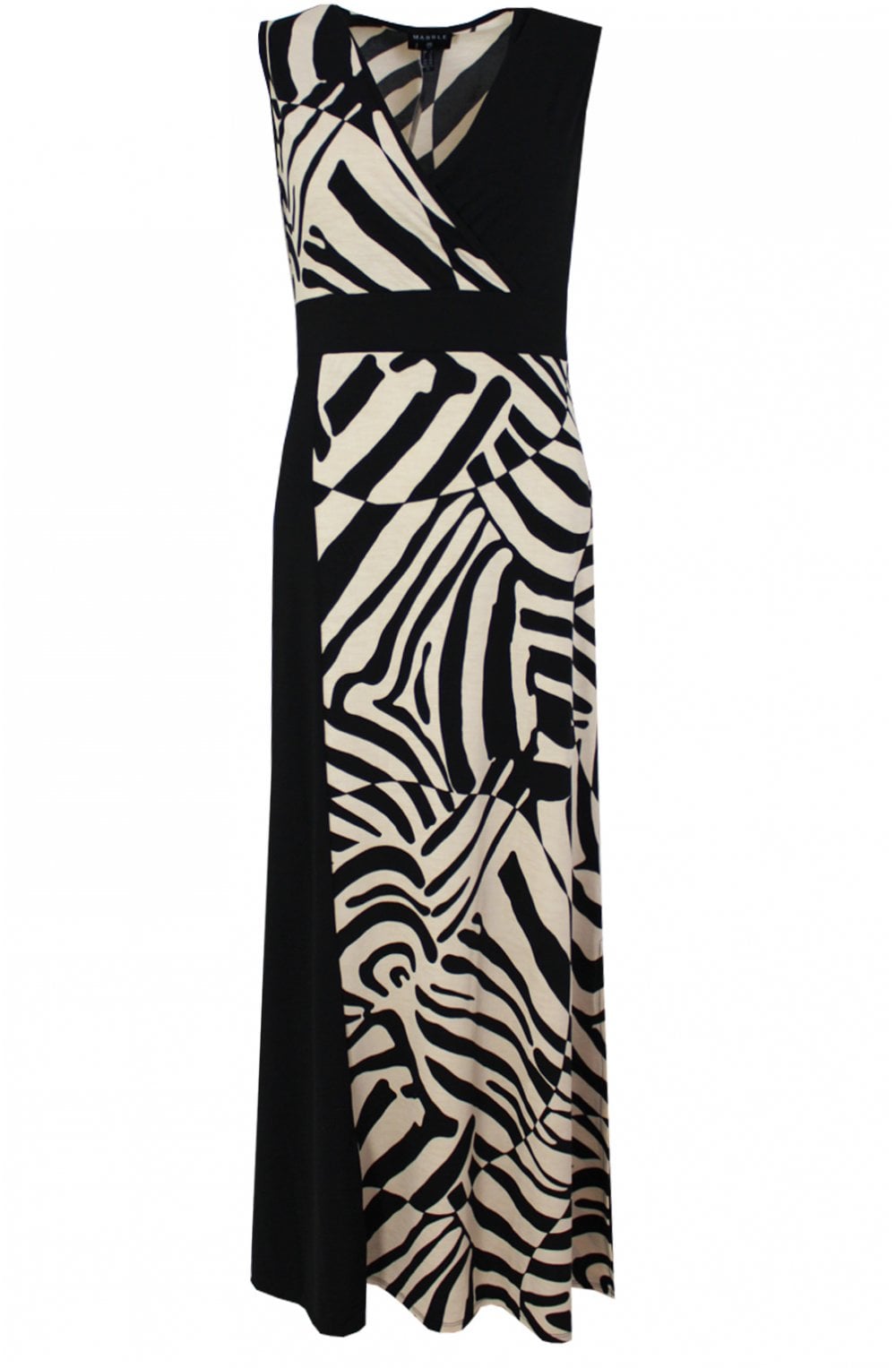 Black & Beige Bold Print Maxi Dress