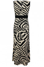 Black & Beige Bold Print Maxi Dress