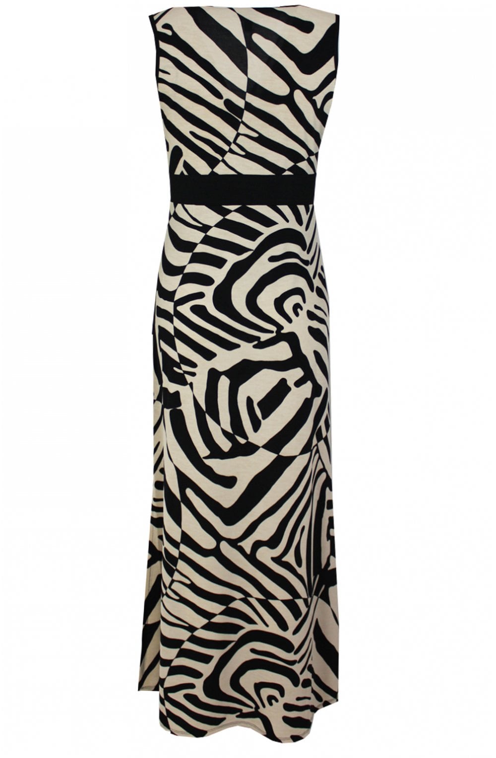 Black & Beige Bold Print Maxi Dress