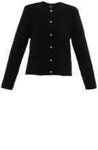 Black Cotton Mix Chunky Knit Cardigan