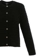 Black Cotton Mix Chunky Knit Cardigan