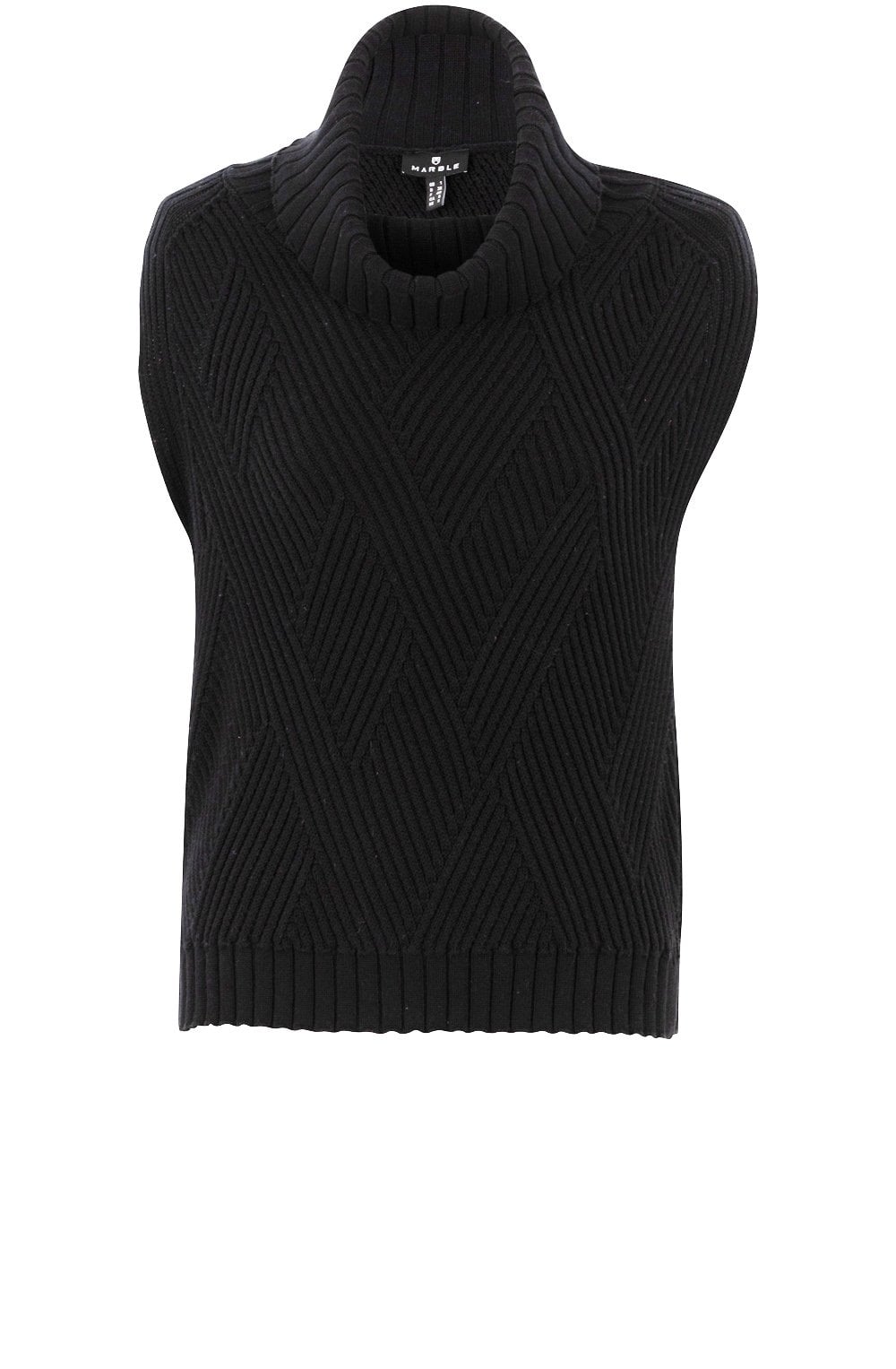 Black Cowl Neck Sleeveless Jumper