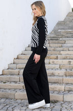 Black Diagonal Stripes and Colour Block Cardigan
