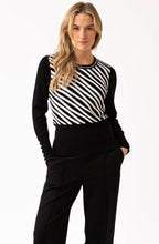 Black Diagonal Stripes and Colour Block Jumper