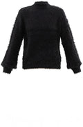 Black Fluffy Balloon Sleeved Jumper