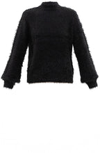 Black Fluffy Balloon Sleeved Jumper