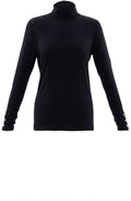 Black Jersey Polo Neck Top