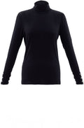 Black Jersey Polo Neck Top