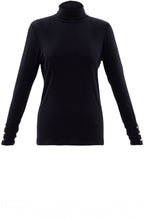 Black Jersey Polo Neck Top