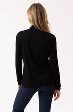 Black Jersey Polo Neck Top
