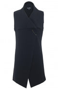 Black Long Line Waistcoat