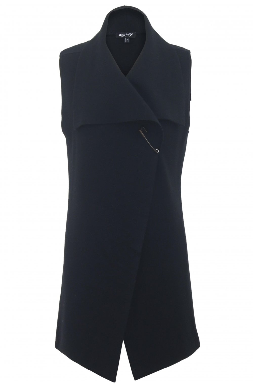 Black Long Line Waistcoat