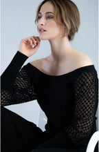 Black Mesh Sleeve Jumper