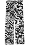 Black & Off White Patterned Trousers