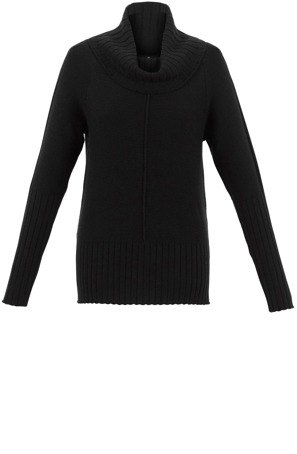 Black Oversized Cowl Neck Relaxed Jumper