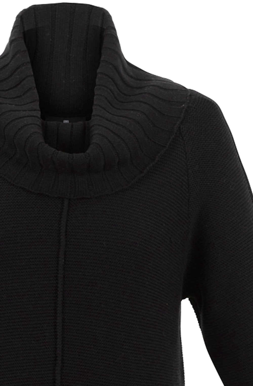 Black Oversized Cowl Neck Relaxed Jumper