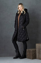 Black Quilted Midi Coat