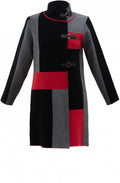 Black & Red Check Print Cardigan