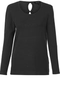 Black Rhinestone Detaied Sweater