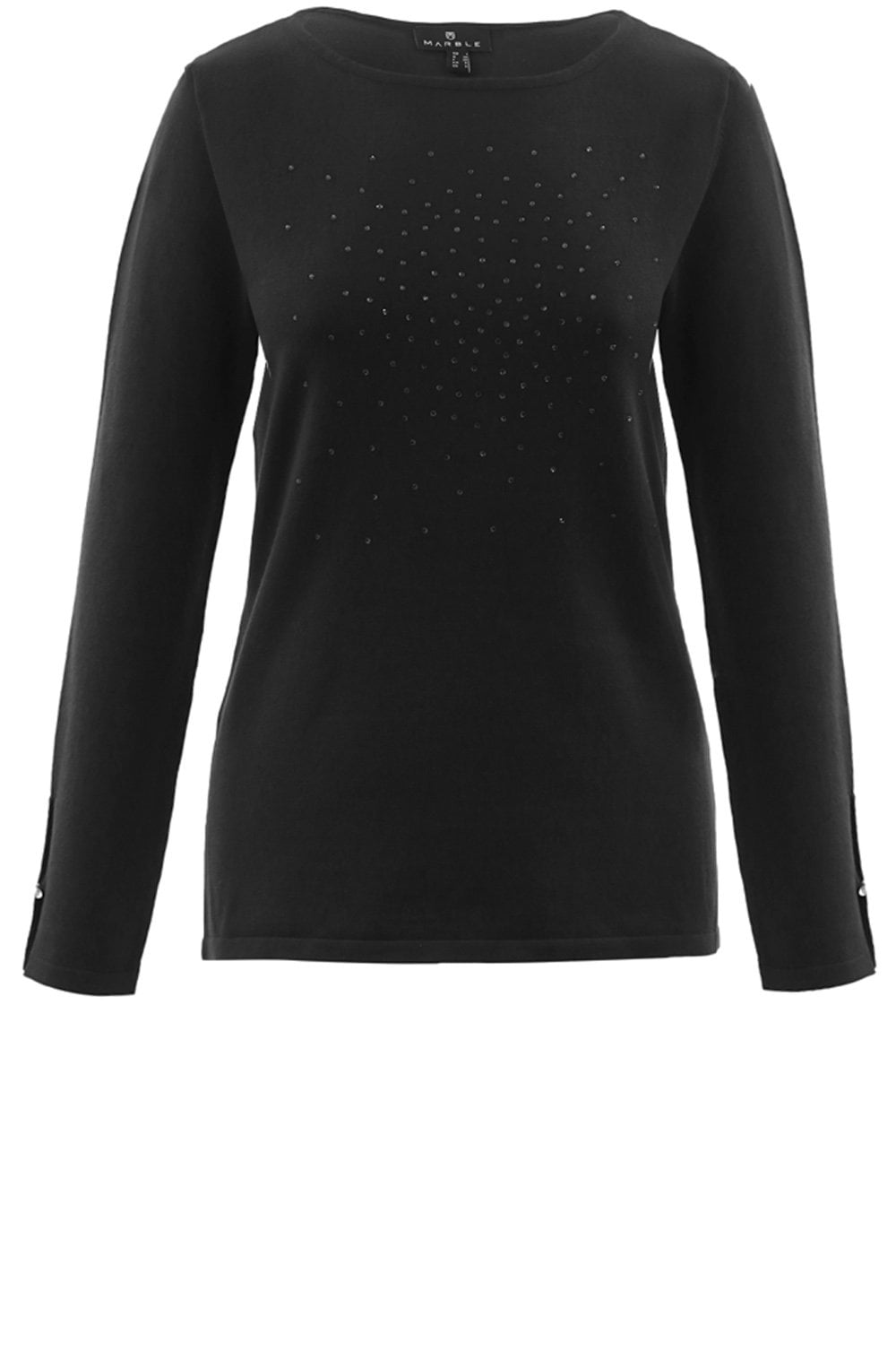 Black Rhinestone Detail Jumper