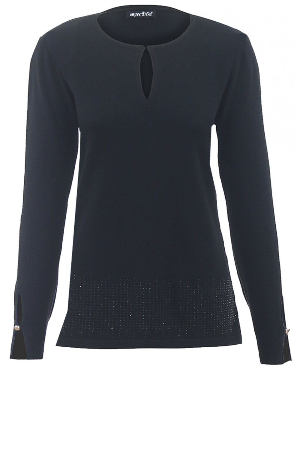 Black Rhinestone Detailed Jumper