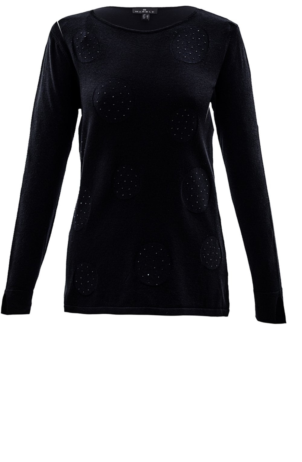 Black Rhinestone Detailed Jumper