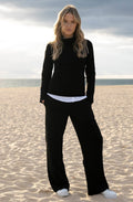 Black Roll Neck Fitted Jumper