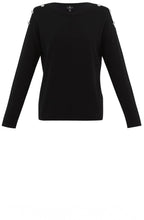 Black Sparkle Button Knit