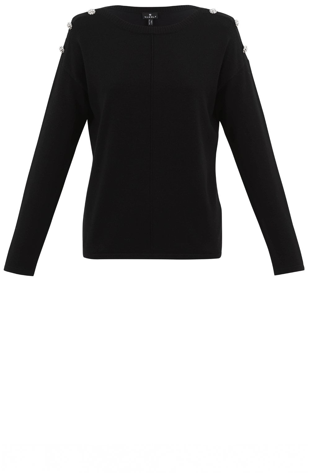 Black Sparkle Button Knit