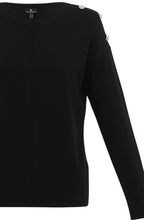 Black Sparkle Button Knit