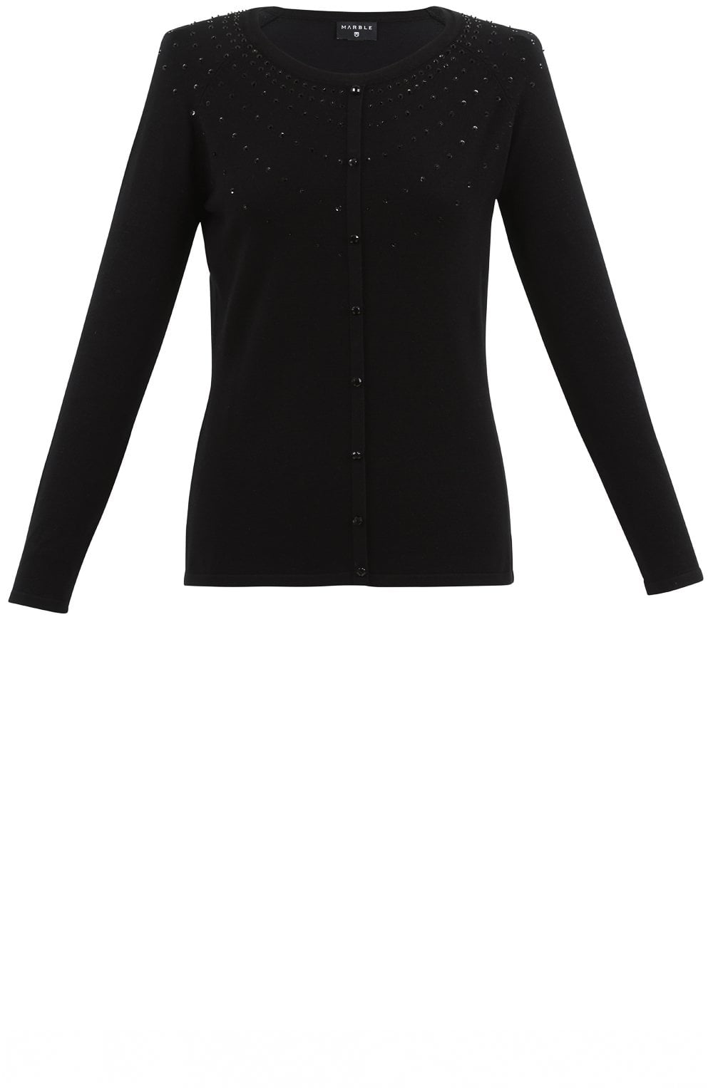 Black Sparkle Cardigan Look Sweater