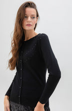 Black Sparkle Cardigan Look Sweater