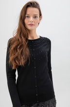 Black Sparkle Cardigan Look Sweater
