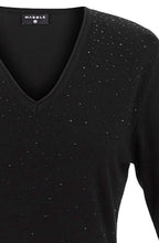 Black Sparkle V Neck Jumper
