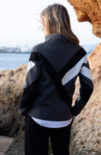 Black Striped Cowl Neck Jacquard Jumper