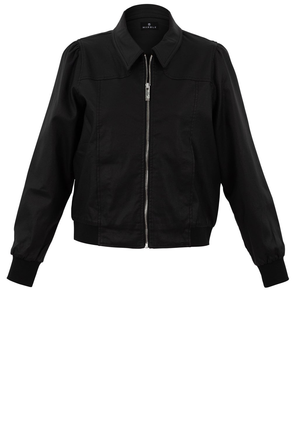 Black Wax Coated Biker Jacket