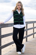 Black Weighted Jersey Wide Leg Trousers