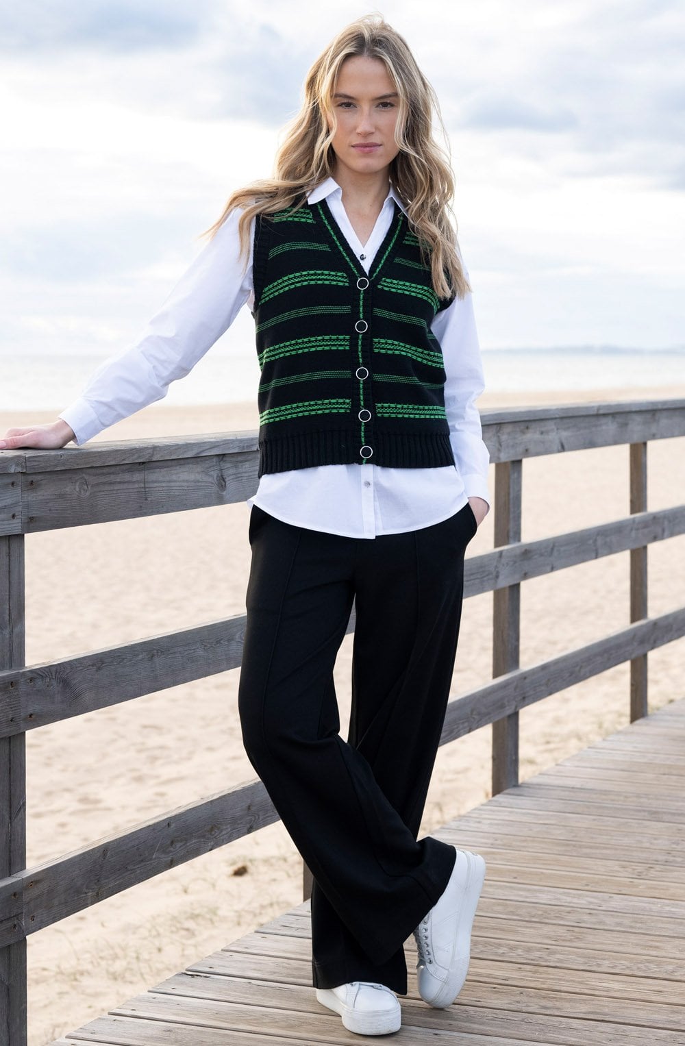 Black Weighted Jersey Wide Leg Trousers