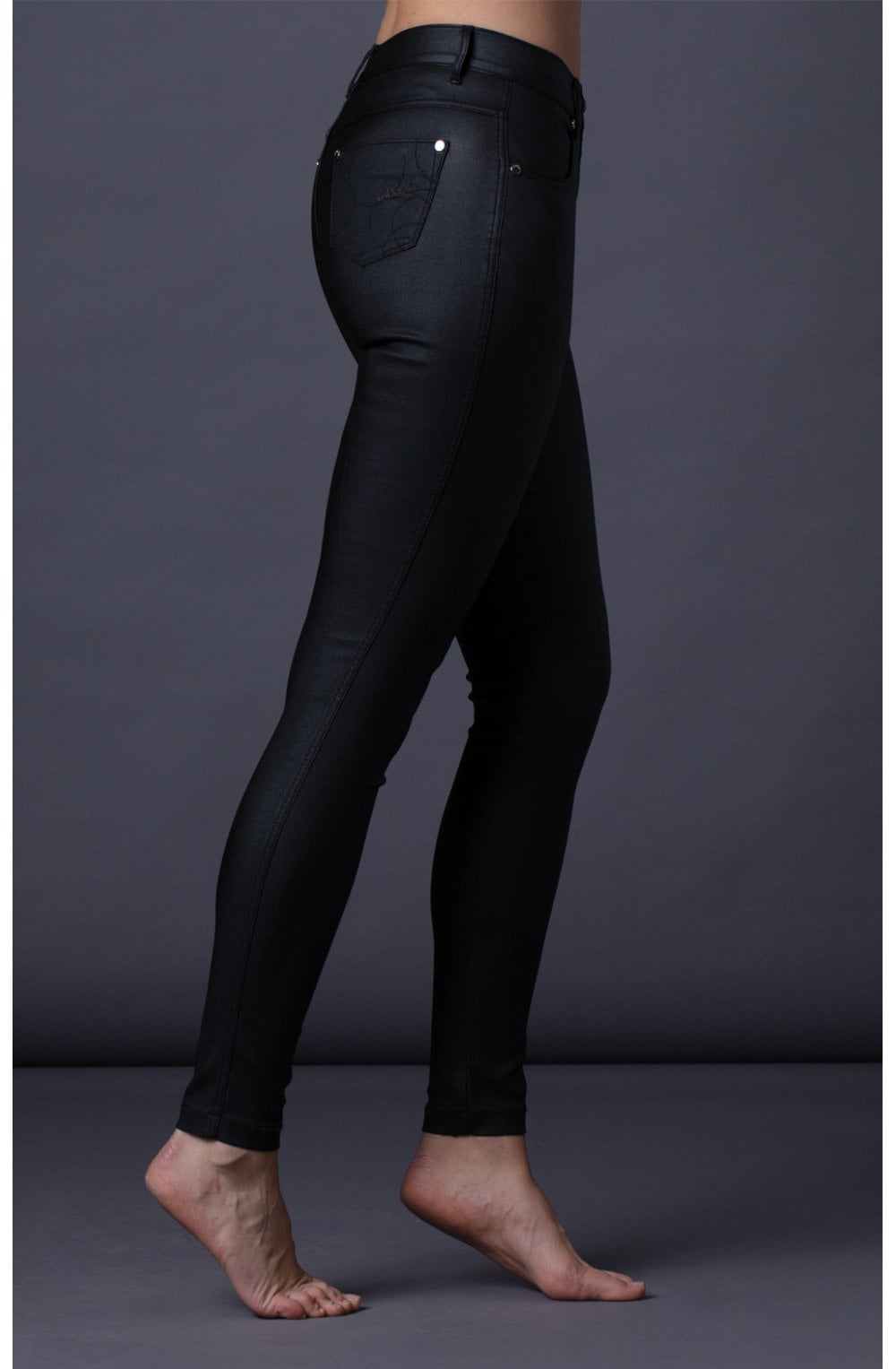 Black Wet Look Jeans