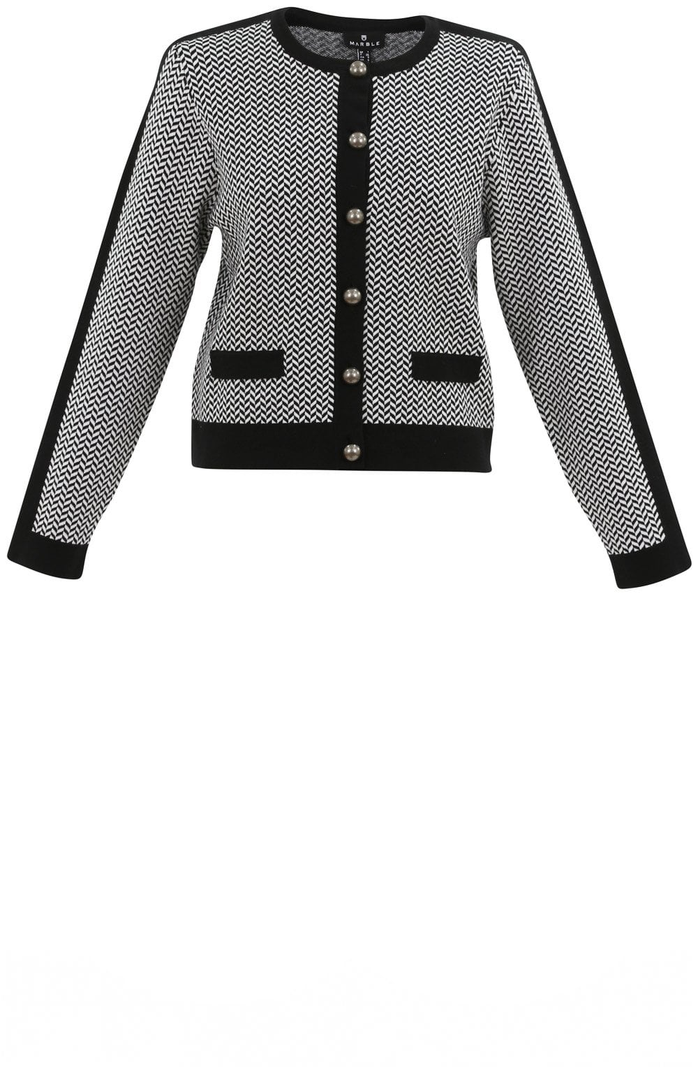 Black & White Chevron Knit Cardigan