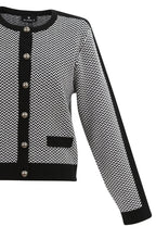 Black & White Chevron Knit Cardigan